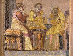 Female 'roles' on a mosaic from Pompeii. – Image source: http://en.wikipedia.org/wiki/Women_in_ancient_Rome#mediaviewer/File:Pompeii_-_Villa_del_Cicerone_-_Mosaic_-_MAN.jpg.